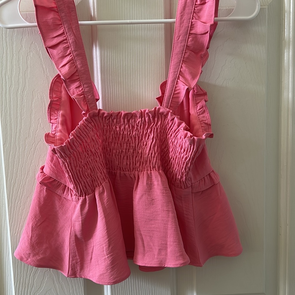 Timing Pink Ruffled Crop Top - Picture 4 of 4